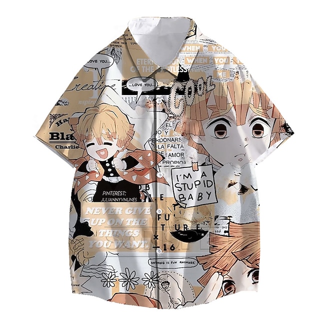

Inspired by Demon Slayer: Kimetsu no Yaiba Kamado Nezuko Agatsuma Zenitsu Cartoon Manga Terylene Anime Harajuku Graphic Kawaii Top For Men's