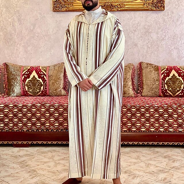 

Arabian Muslim Adults Men's Cosplay Abaya Abaya Robe For Party Festival Polyester Solid Color Leotard / Onesie