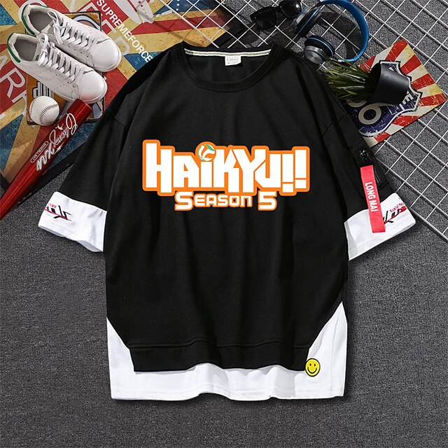 

Inspired by Haikyuu Nekoma high school Hinata ShoYou T-shirt Cartoon 100% Polyester Anime Harajuku Graphic Kawaii T-shirt For Men's / Women's / Couple's