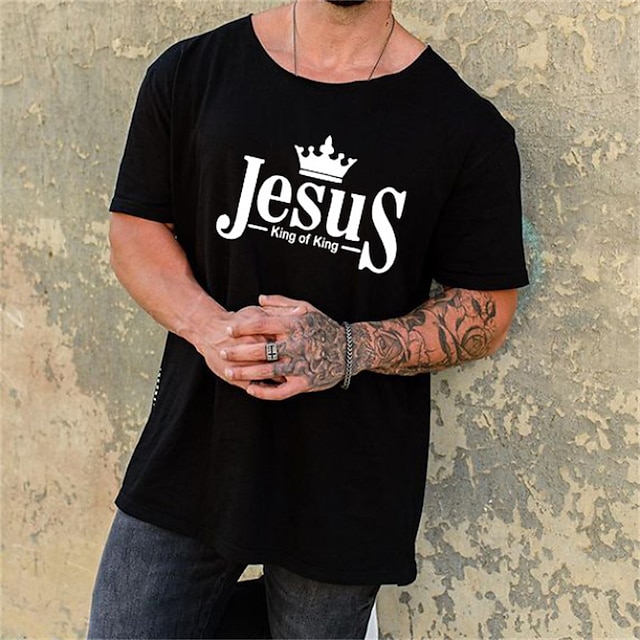 

Men's T shirt Hot Stamping Graphic Letter Crew Neck Casual Daily Print Short Sleeve Tops Lightweight Fashion Big and Tall Sports Black