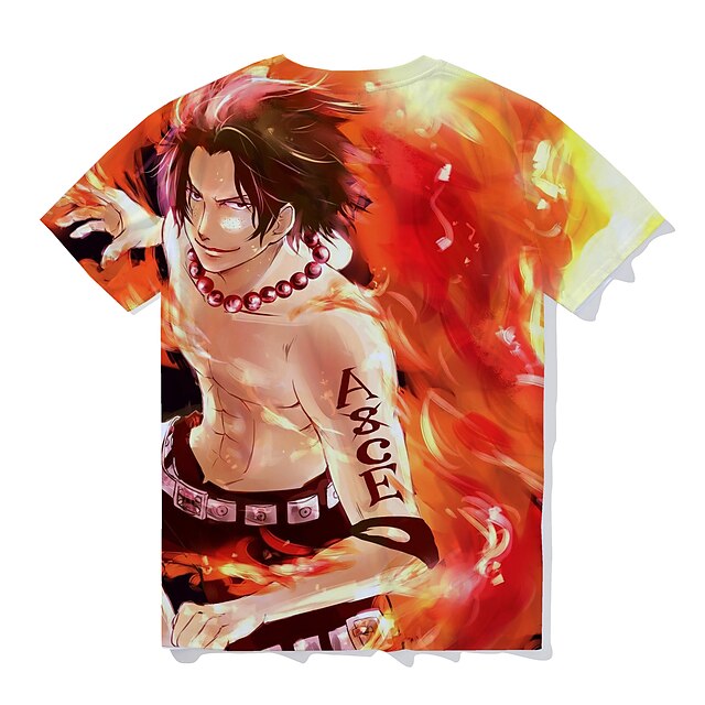 Toys & Hobbies Cosplay & Costumes | Inspired by One Piece Portgas·D· Ace T-shirt Cartoon 100% Polyester Anime Harajuku Graphic K