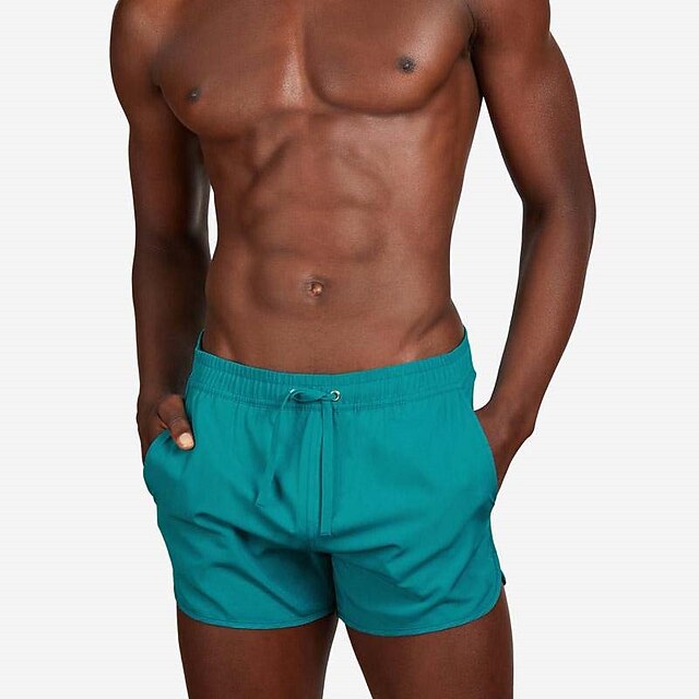 

Men's Fashion Workout Shorts Board Shorts Elastic Waist Elastic Drawstring Design Short Pants Casual Daily Micro-elastic Solid Color Breathable Lightweight Mid Waist Blue Black Red XL XXL 3XL