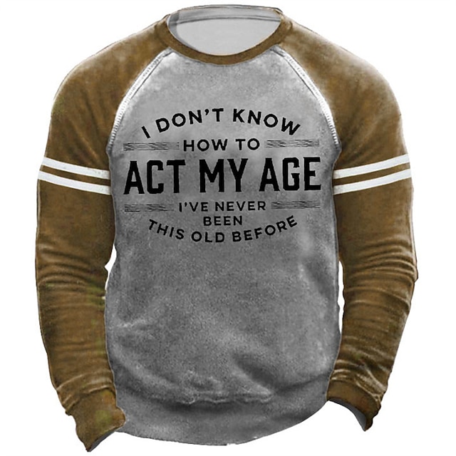 

Men's Sweatshirt Pullover Graphic Letter Print Sports Outdoor Casual Daily 3D Print Basic Casual Western Aztec Hoodies Sweatshirts Gray