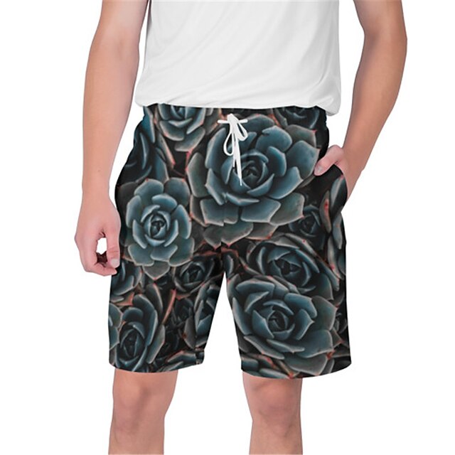 

Men's Streetwear Hawaiian Shorts Beach Shorts 3D Print Elastic Drawstring Design Short Pants Casual Daily Graphic Butterfly Breathable Soft Mid Waist Green Blue White Light Blue S M L XL XXL