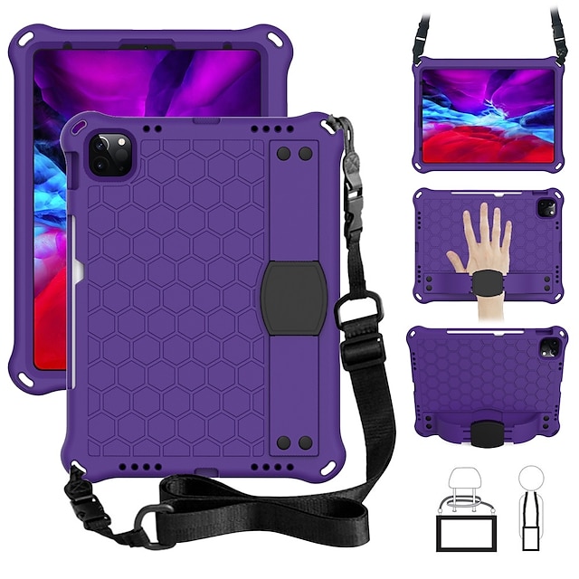 

Tablet Case Cover For Apple iPad 10.2'' 9th 8th 7th iPad Air 4th iPad Pro 12.9'' 5th iPad mini 6th Shoulder Strap Shockproof Dustproof Solid Colored Silica Gel PC