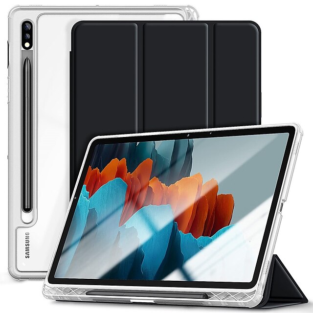 

Tablet Case Cover For Samsung Tab S8/Tab S7 Case Premium Shock Proof Stand Folio Multi-Viewing Angles Hard PC Clear Back Cover for Samsung Galaxy Tab S8/Tab S7 11-inch TabletSM-X700/X706/T870/T875/T876