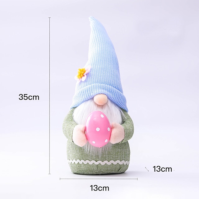 Home & Garden Home Decor | Easter Pink Ear Plaid Rabbit Dwarf Doll Fairy Doll Ornaments Household Decoration Products - XR18988