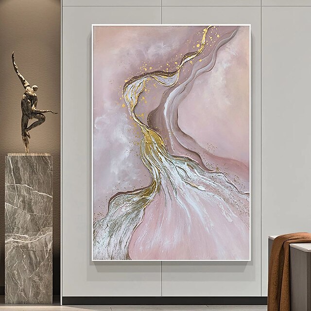 Home & Garden Wall Art | Oil Painting Hand Painted Vertical Abstract Landscape Contemporary Modern Rolled Canvas (No Frame) - LJ