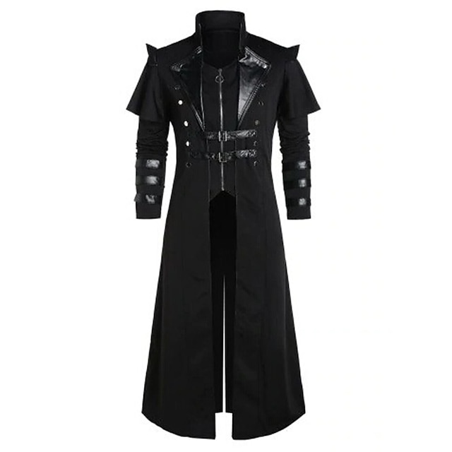  Punk & Gothic Mittelalterlich Steampunk Mantel Maskerade Pestdoktor Übergrössen Herren Karneval Maskerade Party Erwachsene Mantel