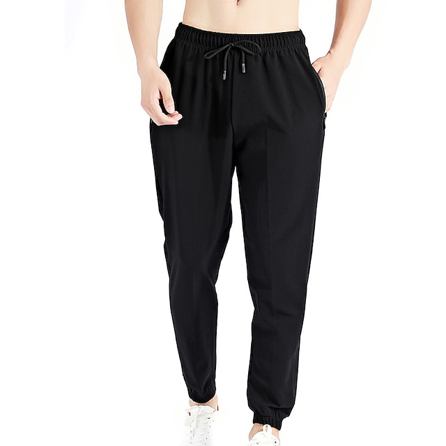 

Men's Fashion Streetwear Jogger Sweatpants Cropped Pants Pocket Elastic Drawstring Design Ankle-Length Pants Sports Outdoor Casual Micro-elastic Solid Color Quick Dry Soft Mid Waist Green Black M L