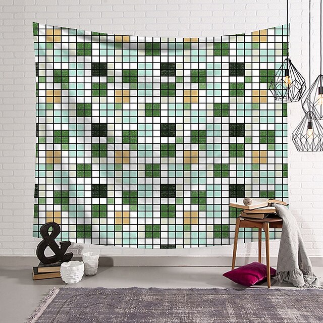 

Geometric Checkerboard Wall Tapestry Art Decor Blanket Curtain Hanging Home Bedroom Living Room Decoration Polyester