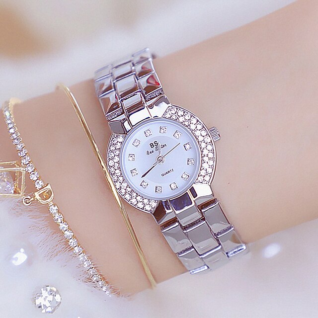 

SK Quartz Watch for Women Analog Quartz Stylish Glitter Luxury Sparkle Fashion Diamond Stainless Steel Stainless Steel Creative