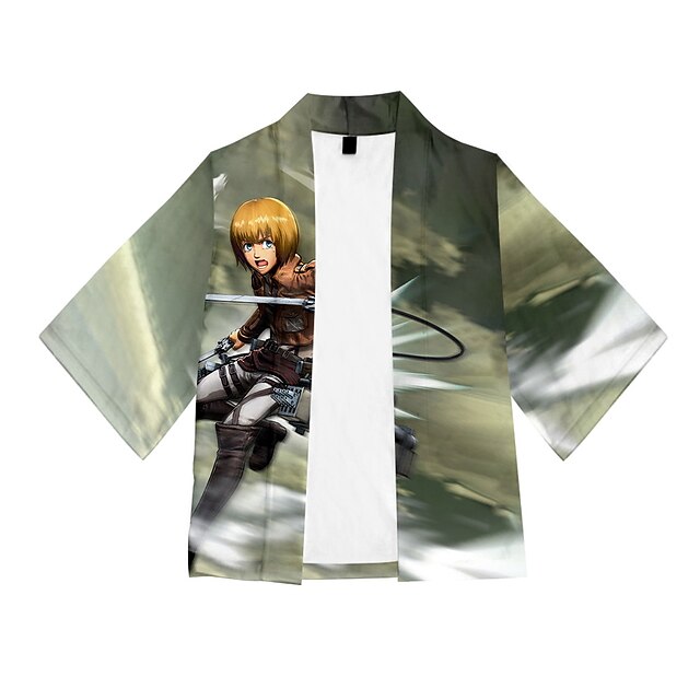 

Inspired by Attack on Titan Eren Jaeger Cosplay Costume Cartoon 100% Polyester Pattern Harajuku Graphic Kawaii Shirt For Men's / Women's / Couple's / Top