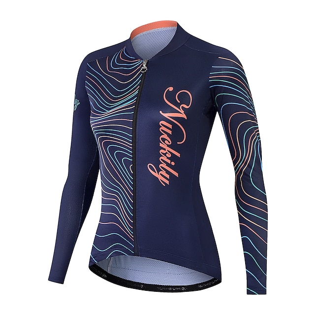 

Nuckily Women's Long Sleeve Cycling Jersey Summer Spandex Dark Navy Bike Top Mountain Bike MTB Road Bike Cycling Quick Dry Moisture Wicking Sports Clothing Apparel / Stretchy / Athleisure