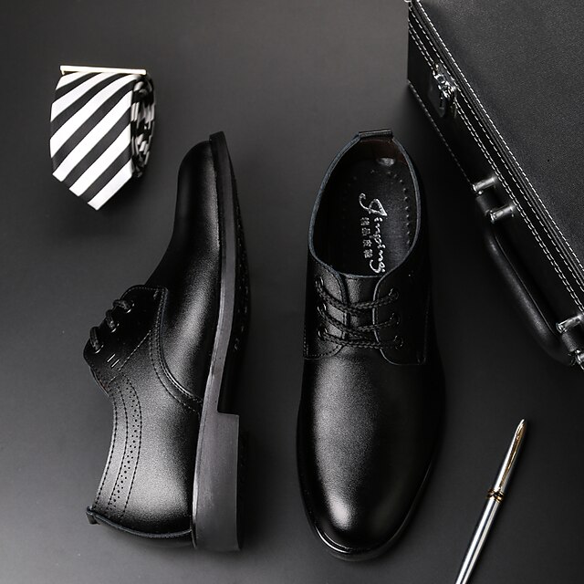

Men's Oxfords Classic British Daily Office Career PU Booties / Ankle Boots Black Brown Fall Spring