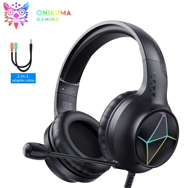 

Onikuma X35 Headset Wired Headphones For Switch Stereo RGB Gaming Headset Over Ear Earphones With HD Mic For PS4 PS5 Xbox Games