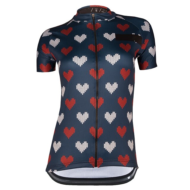 

21Grams Women's Short Sleeve Cycling Jersey Summer Spandex Dark Navy Heart Bike Top Mountain Bike MTB Road Bike Cycling Quick Dry Moisture Wicking Sports Clothing Apparel / Stretchy / Athleisure