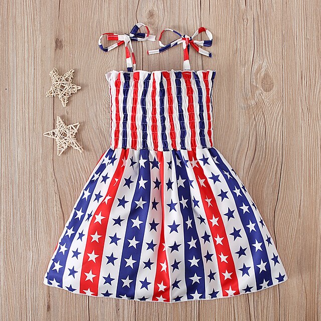 Toys & Hobbies Cosplay & Costumes | USA Flag Dress Cosplay Costume Kids Girls Cosplay Cute Party Festival / Holiday Polyester Re