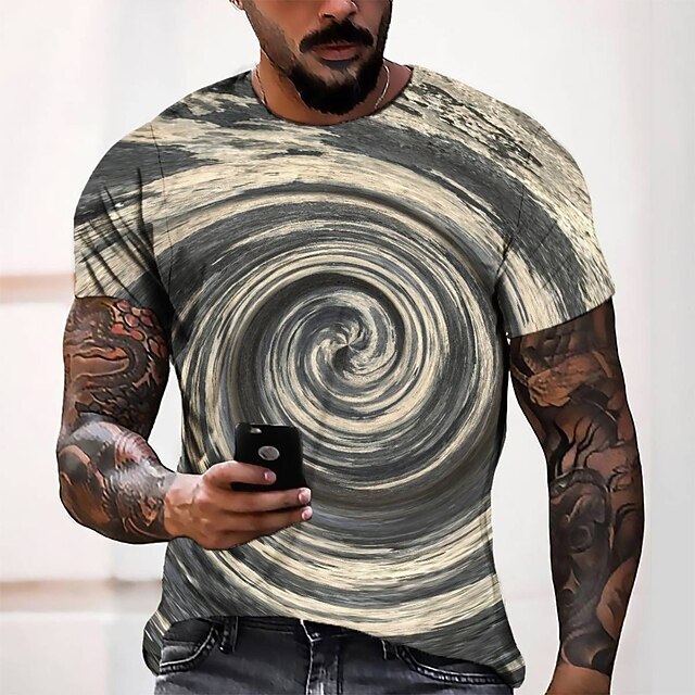 

Men's Tee T shirt 3D Print Graphic Round Neck Casual Daily 3D Print Short Sleeve Tops Fashion Designer Cool Comfortable Gray