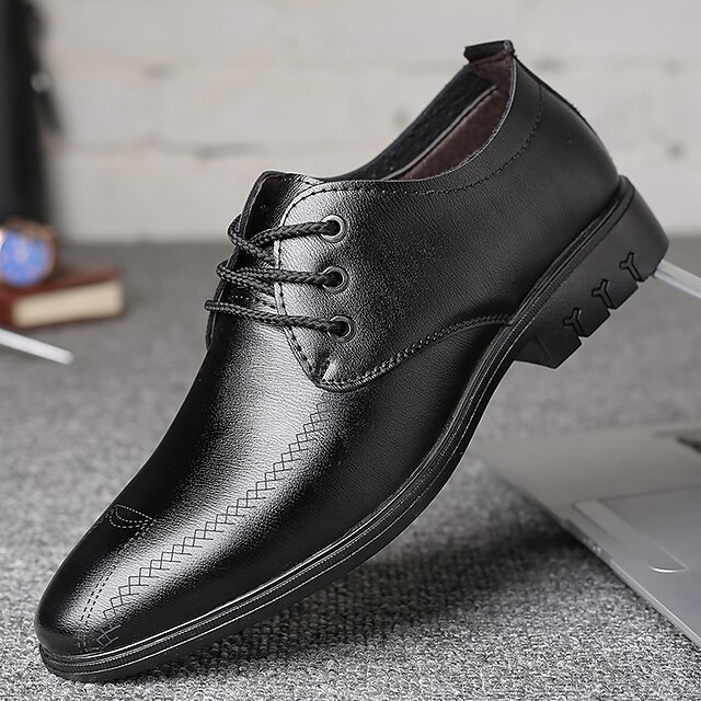 Shoes & Bags Mens Shoes | Mens Oxfords Daily Office & Career PU Booties / Ankle Boots Black Brown Fall Spring - NB02505