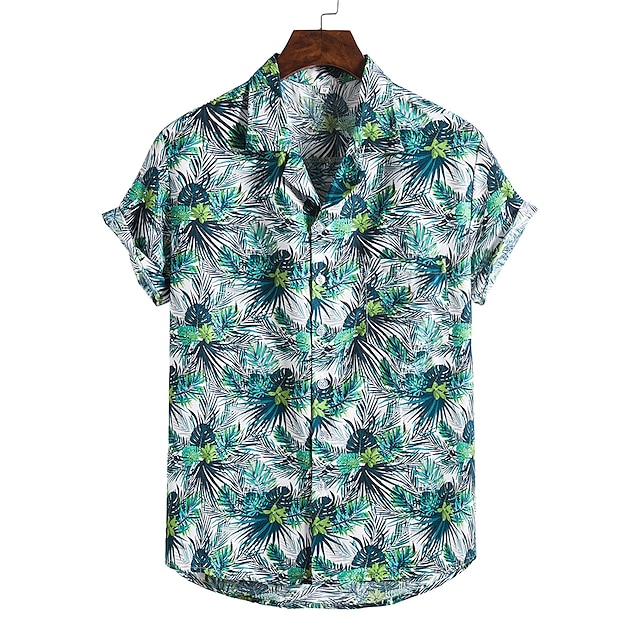 

Men's Shirt 3D Print Graphic Prints Classic Collar Casual Daily Print Short Sleeve Tops Casual Fashion Hawaiian Rainbow