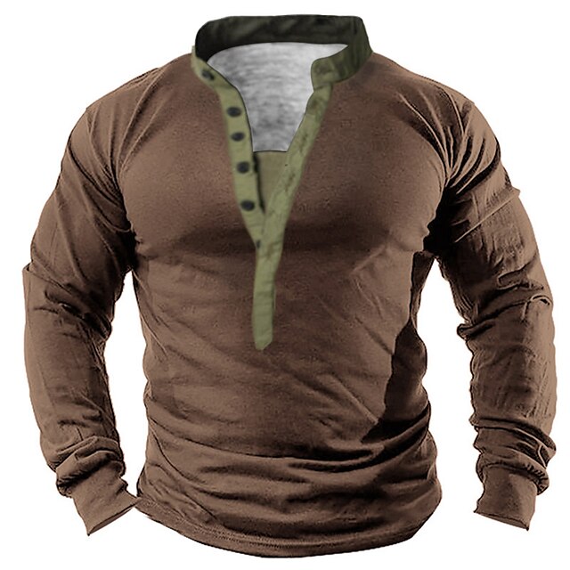 

Men's Sweatshirt Pullover Solid Color Sports Outdoor Casual Daily 3D Print Basic Casual Hoodies Sweatshirts Brown