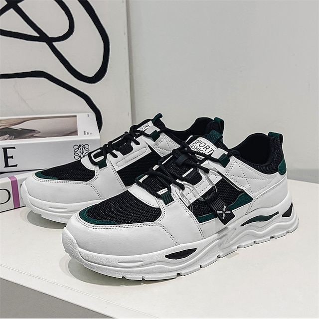 

Men's Trainers Athletic Shoes Comfort Shoes Casual Athletic Walking Shoes PU Black Gray Beige Spring