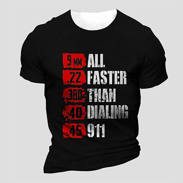 

Men's Unisex T shirt 3D Print Graphic Prints Letter Crew Neck Street Daily Print Short Sleeve Tops Casual Retro Designer Big and Tall Black Gray Army Green