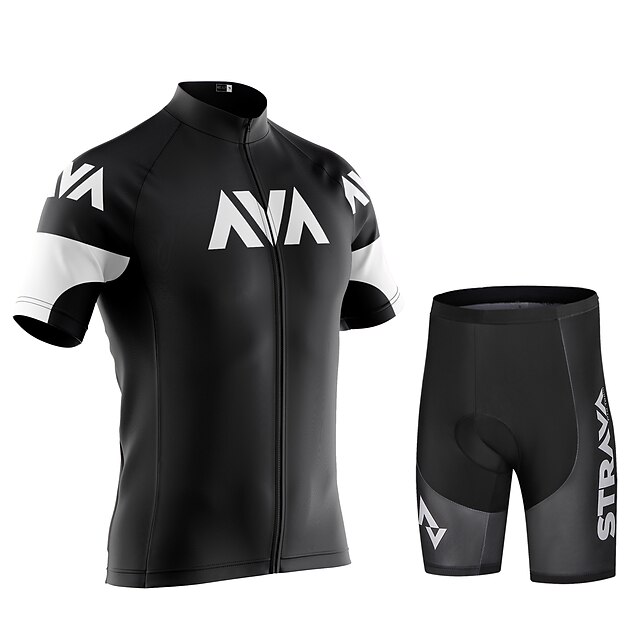 Sports & Outdoors Cycling | CAWANFLY Mens Short Sleeve Cycling Jersey with Shorts Mountain Bike MTB Road Bike Cycling Black Whit