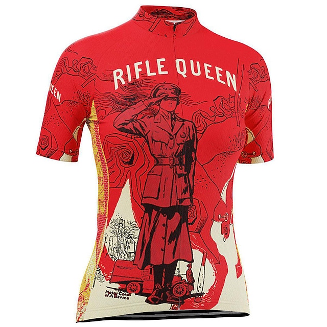 

21Grams Women's Short Sleeve Cycling Jersey Summer Spandex Red / Yellow Bike Top Mountain Bike MTB Road Bike Cycling Quick Dry Moisture Wicking Sports Clothing Apparel / Stretchy / Athleisure