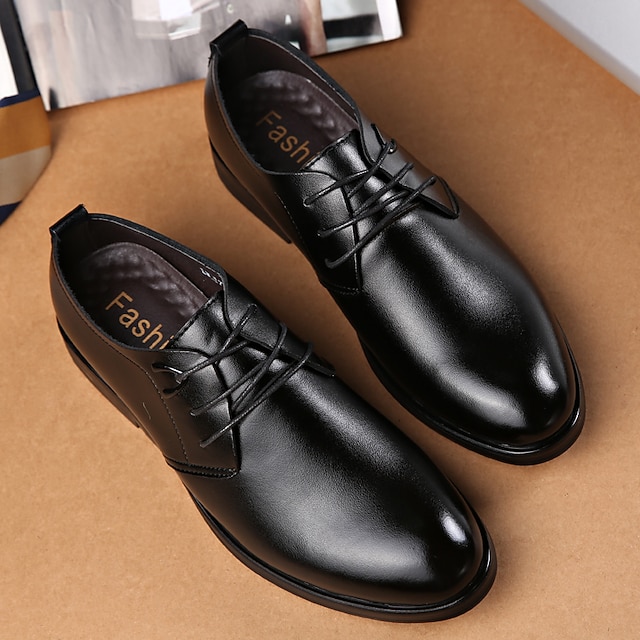 

Men's Oxfords Classic British Daily Office Career PU Booties / Ankle Boots Black Fall Spring
