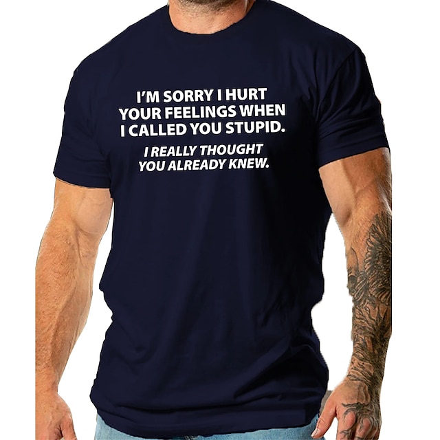  Homme Lettre T-shirt Style décontracté 100% Coton Manche Courte Graphique Chemise Vin Noir Blanche T-shirt confortable Vacances Occasionnel Vêtements de créateurs de mode