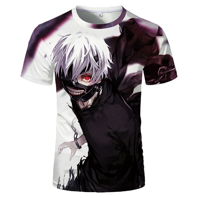 Toys & Hobbies Cosplay & Costumes | Inspired by Tokyo Ghoul Ken Kaneki T-shirt Cartoon 100% Polyester Anime Harajuku Graphic Kaw