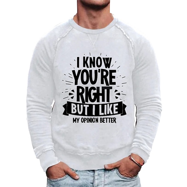 

Men's Sweatshirt Pullover Graphic Letter Print Sports Outdoor Casual Daily Hot Stamping Basic Casual Hoodies Sweatshirts White Black