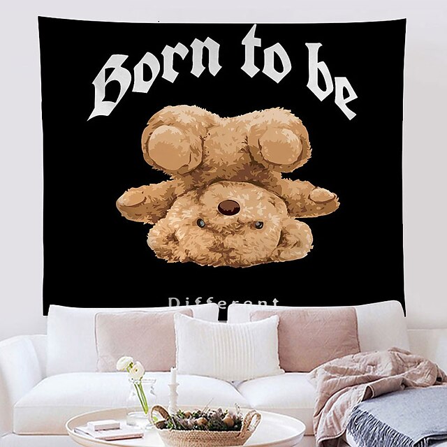 Home & Garden Home Decor | Bear Wall Tapestry Art Decor Blanket Curtain Hanging Home Bedroom Living Room Decoration Polyester - 