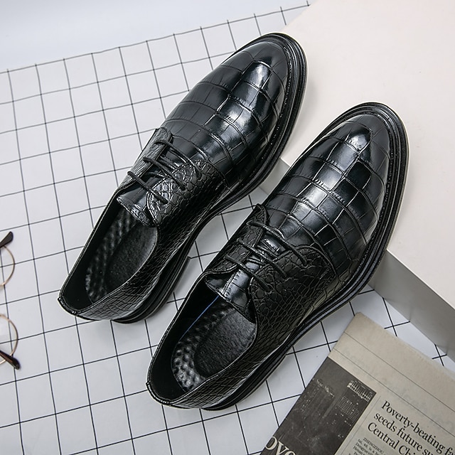 

Men's Oxfords Comfort Shoes Casual Athletic Walking Shoes PU Black Brown Spring