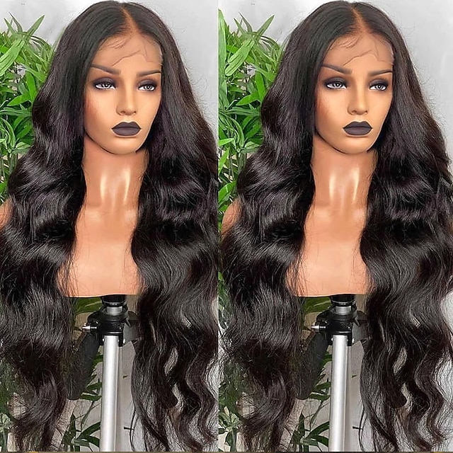 

Synthetic Lace Front Wig Long Body Wave Baby Hair 24 Inch Wigs For Black Women Black Lace Frontal Synthetic Wigs