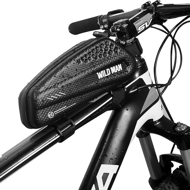 

WILD MAN 1 L Bike Frame Bag Top Tube Reflective Waterproof Portable Bike Bag PU Leather EVA Bicycle Bag Cycle Bag Cycling Outdoor Exercise