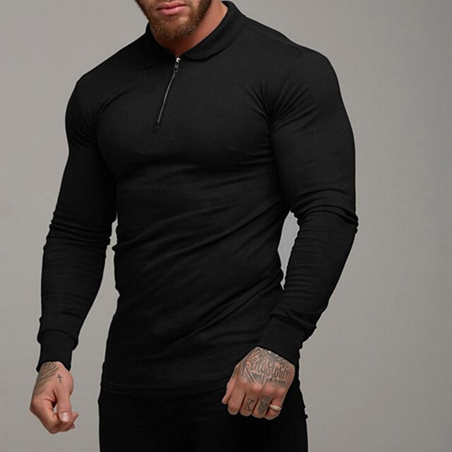 Sports & Outdoors Running, Jogging & Walking | Mens Long Sleeve Compression Shirt Running Shirt Top Athletic Athleisure Cotton B