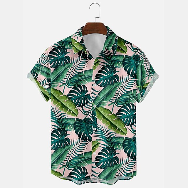 

Men's Shirt 3D Print 3D Plus Size Turndown Holiday 3D Print Short Sleeve Tops Beach A