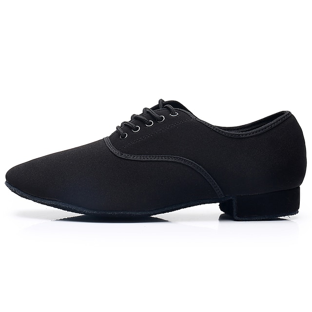  Voor heren Latin schoenen Ballroom schoenen Oefen het trainen van dansschoenen Karakter Schoenen Voor Binnen Professioneel Lage hak Gesloten teen  Veters Volwassenen Zwart