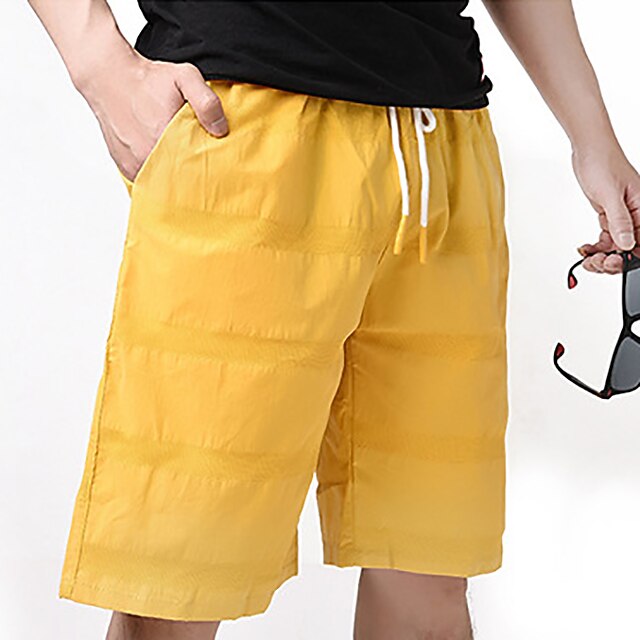 

Men's Stylish Simple Shorts Beach Shorts Pocket Patchwork Elastic Drawstring Design Short Pants Daily Holiday Micro-elastic Solid Color Color Block Breathable Lightweight Mid Waist Green Blue White