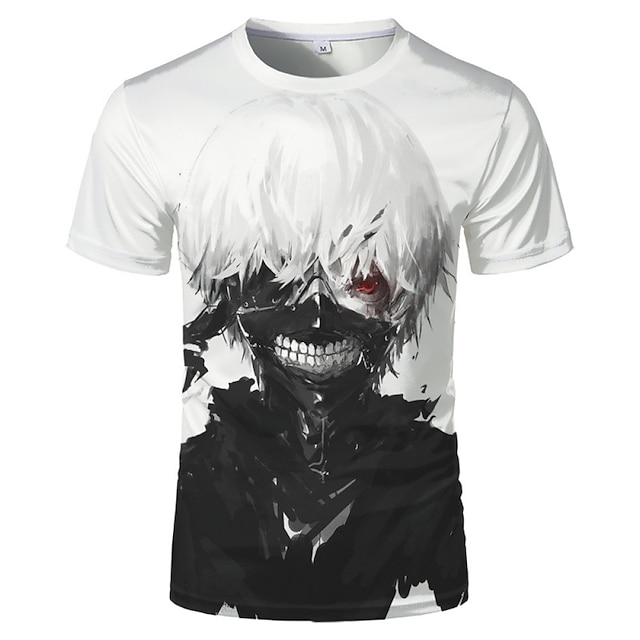 Toys & Hobbies Cosplay & Costumes | Inspired by Tokyo Ghoul Ken Kaneki T-shirt Cartoon 100% Polyester Anime Harajuku Graphic Kaw