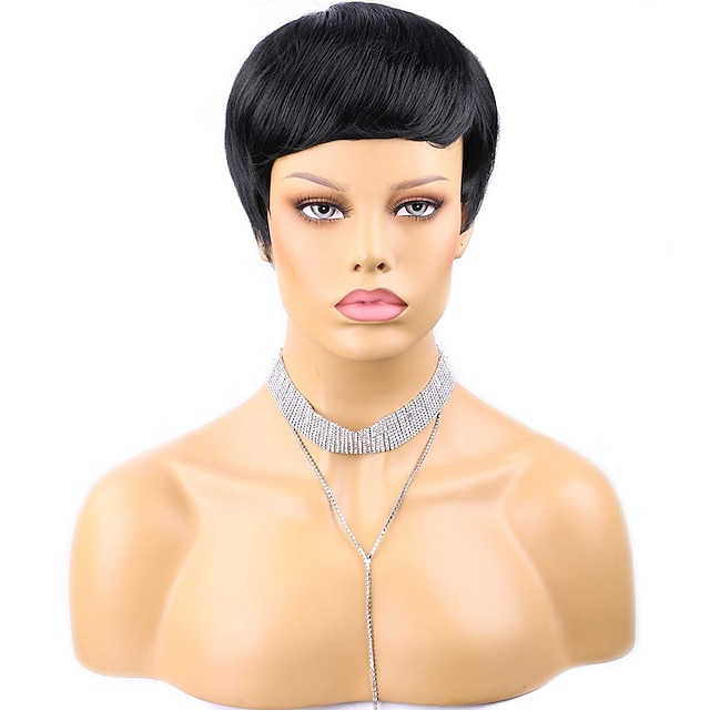 Beauty & Hair Wigs & Hair Pieces | Piexie Cut Wigs for Women Short Black Wigs For Black Women Short Layered Wavy Pixie Cut Wigs 