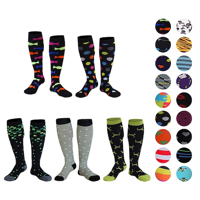 

Running Socks 2 Pairs Socks Breathable Sweat wicking Comfortable Non-slipping Gym Workout Basketball Running Active Training Jogging Sports Summer Graphic Cotton Red / Yellow BlackGrey White