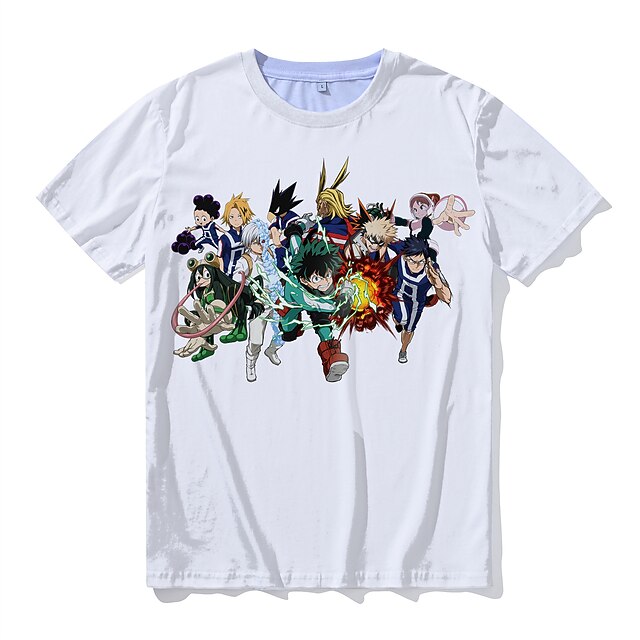 

Inspired by My Hero Academia Deku T-shirt Cartoon 100% Polyester Anime Harajuku Graphic Kawaii T-shirt For Men's / Women's / Couple's