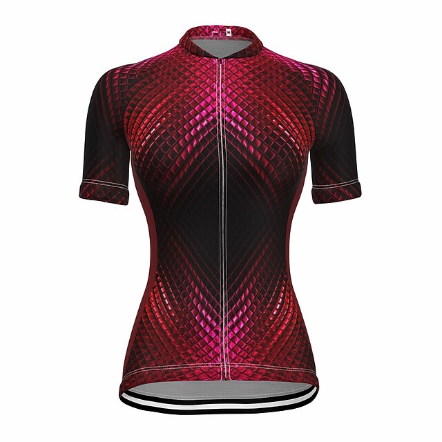 

21Grams Women's Short Sleeve Cycling Jersey Summer Spandex Burgundy Bike Top Mountain Bike MTB Road Bike Cycling Quick Dry Moisture Wicking Sports Clothing Apparel / Stretchy / Athleisure