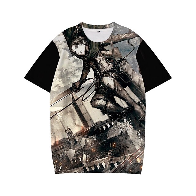 

Inspired by Attack on Titan levi ackerman T-shirt Cartoon 100% Polyester Anime Harajuku Graphic Kawaii T-shirt For Men's / Women's / Couple's