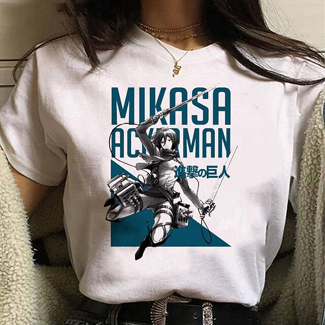 

Inspired by Attack on Titan Eren Yeager Levi·Ackerman T-shirt Cartoon 100% Polyester Anime Harajuku Graphic Kawaii T-shirt For Men's / Women's / Couple's
