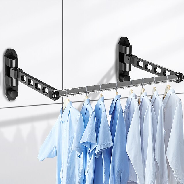 Home & Garden Bath Accessories | Bathroom Folding Clothes Hanger Indoor Wall-hanging Invisible Household Drying Socks And Underw